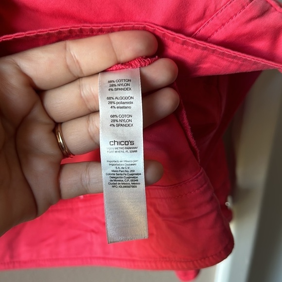 CHICO’S Coral Tab Sleeve Button Down Jacket - Picture 6 of 7